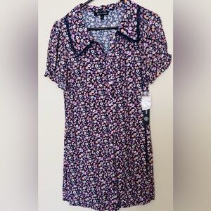 AS U WISH button down collared floral dress. NWT